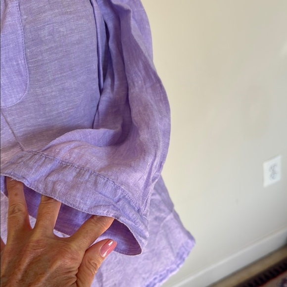 Sigrid Olsen Purple 3/4 Sleeve Polo Collar Blouse - Picture 12 of 17